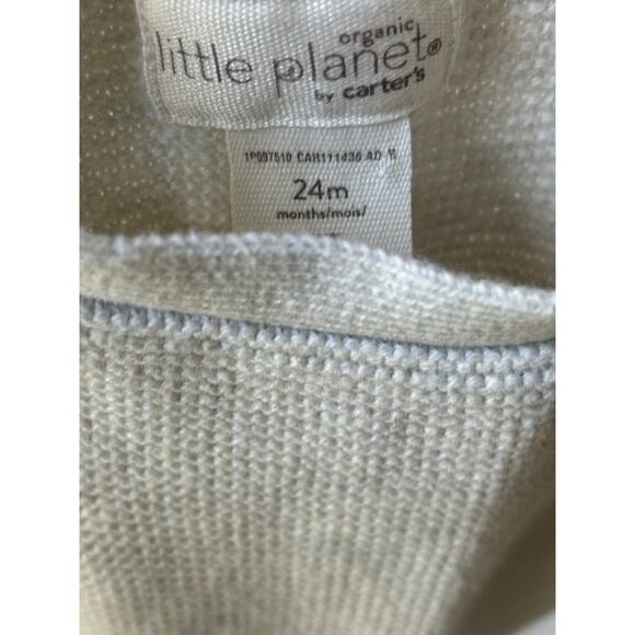 Organic Little Planet Beige Overalls Size 24 Months EUC - Picture 3 of 3